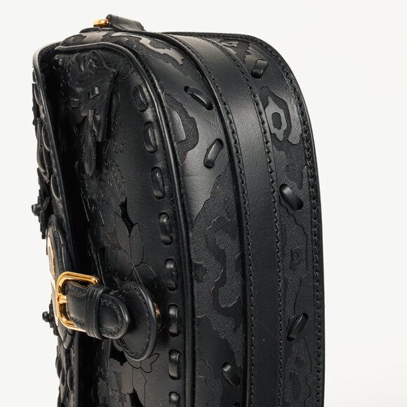 Christian Dior Bobby Medium Black Floral Applique Shoulder Bag - Picture 5 of 13